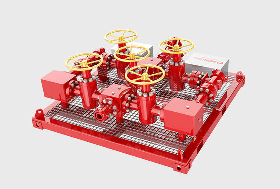 3000psi চাপ নিয়ন্ত্রণ এবং API 16C স্ট্যান্ডার্ড সঙ্গে তেল পুঁজ পরীক্ষা Choke Manifold