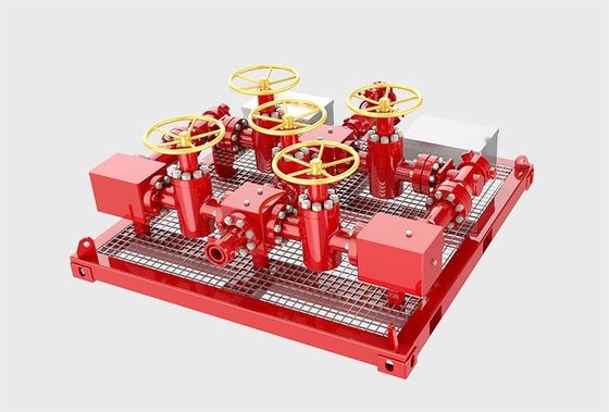3000psi চাপ নিয়ন্ত্রণ এবং API 16C স্ট্যান্ডার্ড সঙ্গে তেল পুঁজ পরীক্ষা Choke Manifold